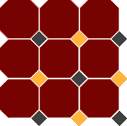 Керамогранит 4420 OCT14+21-A Brick Red OCTAGON 20/Black 14 + Ochre Yellow 21 Dots 30x30 см