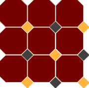 Керамогранит 4420 OCT21+14-B Brick Red OCTAGON 20/Ochre Yellow 21 + Black 14 Dots 30x30 см