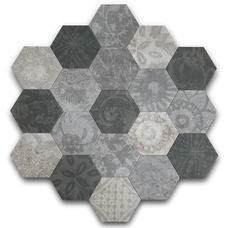 Керамогранит 	Argenta Atlas 	Hexagon Patchword Cold    	25х22