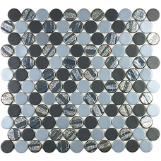 Мозаика Circle Aqua Black Mix (на сетке) 30,6х31,4