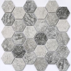 Мозаика керамогранитная Bonaparte Mosaic Olmeto Grey (5,1х5,9) 28,2х27,1