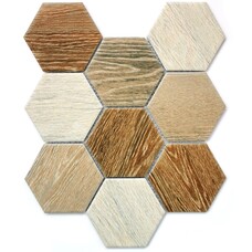 Мозаика керамогранитная Bonaparte Mosaic Wood comb (9,5х11) 29,5х25,6
