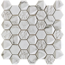 Мозаика Bonaparte Volume White (6,5х4,8х4,8) 30,3х30 Мозаика Bonaparte Volume White (6,5х4,8х4,8) 30,3х30