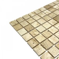 Мозаика Marble Mosaic Travertine Beige Pol (чип 2,3x2,3) 7 mm 30,5x30,5