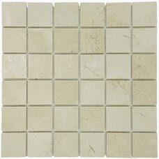 Мозаика Marble Mosaic Crema Marfil Pol (чип 4,8x4,8) 7 mm 30,5x30,5