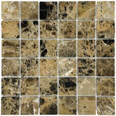 Мозаика Marble Mosaic Emperador Dark Mat (чип 4,8x4,8) 7 mm 30,5x30,5