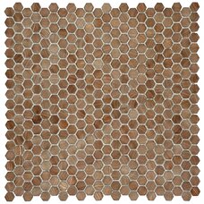 Мозаика Marble Mosaic Aluminium Hexagon Rose Gold (чип 0,8x1,4) 2 mm 30x30