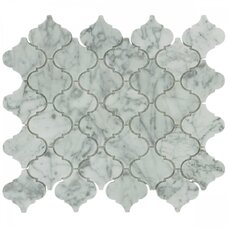 Мозаика Marble Mosaic Arabesco Carrara Bianco Pol (чип 6,8x6,8) 6 mm 27,8x32,5