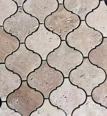 Мозаика Marble Mosaic Arabesco Travertine Pol (чип 6,8x6,8) 7 mm 27,8x32,5