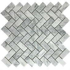 Мозаика Marble Mosaic Carpet Chevron Carrara Bianco (чип 2,3x4,8) 7 mm 28,2x28,2