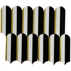 Мозаика Marble Mosaic Carpet Piano Black Pol (чип 4,8x15,7) 8 mm 25,5x29,8