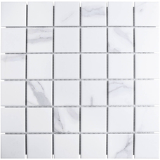 Мозаика Marble Mosaic Ceramic Mosaic Carrara Matte (чип 4,8x4,8) 6 mm 30,6x30,6