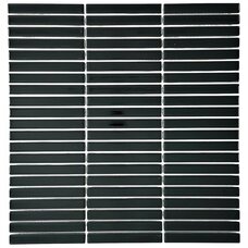 Мозаика Marble Mosaic Ceramic Mosaic Kit-Kat Black Mat (чип 1,2x9,2) 8 mm 28,2x29,4