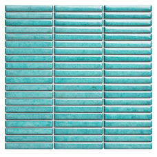 Мозаика Marble Mosaic Ceramic Mosaic Kit-Kat Aqua Pol (чип 1,2x9,2) 8 mm 28,2x29,4