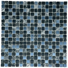 Мозаика Marble Mosaic Glass Mosaic Black Edition (чип 1,5x1,5) 6 mm 30x30