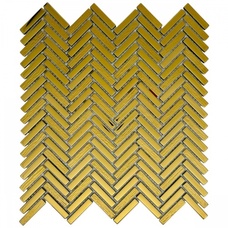 Мозаика Marble Mosaic Glass Mosaic Chevron Gold (чип 1x4) 5 mm 30x30