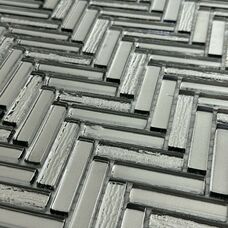 Мозаика Marble Mosaic Glass Mosaic Chevron Silver (чип 1x4) 5 mm 30x30