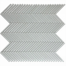 Мозаика Marble Mosaic Glass Mosaic Chevron White (чип 1x4,8) 25,5x26