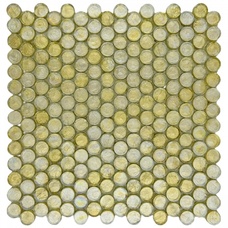Мозаика Marble Mosaic Glass Mosaic Round Lux Gold (чип 2x2) 8 mm 30x30