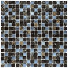 Мозаика Marble Mosaic Glass Mosaic Stellar Dark (чип 1,5x1,5) 6 mm 30x30