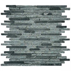 Мозаика Marble Mosaic Glass Mosaic Stripes Dark Grey (чип 1x4,8/9,8/14,8) 8 mm 30x34