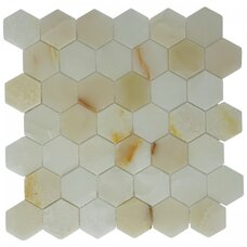 Мозаика Marble Mosaic Hexagon Onyx White Pol (чип 4,8x4,8) 6 mm 30x30