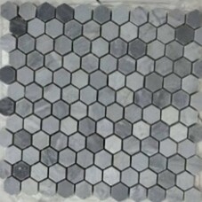 Мозаика Marble Mosaic Hexagon Italian Grey Pol (чип 2,4x2,8) 8 mm 28x29,5
