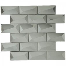 Мозаика Marble Mosaic Stainless Steel Brick Metal 3D (чип 4,8x9,8) 8 mm 30x30
