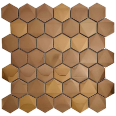Мозаика Marble Mosaic Stainless Steel Hexagon Mix Cooper 3D (чип 4,8x4,8) 8-10 mm 30x30