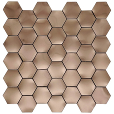 Мозаика Marble Mosaic Stainless Steel Hexagon Web Cooper 3D (чип 4,8x4,8) 8-10 mm 29x30,5