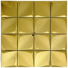 Мозаика Marble Mosaic Stainless Steel Origami Gold (чип 7,5x7,5) 8 mm 30x30