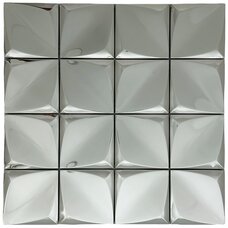 Мозаика Marble Mosaic Stainless Steel Origami Silver (чип 7,5x7,5) 8 mm 30x30