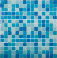 Мозаика NSmosaic Econom MIX1 стекло синий (сетка) (2х2) 32,7х32,7