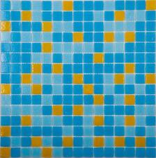 Мозаика NSmosaic Econom MIX10 стекло желто-голубой(бумага) (2х2) 32,7х32,7