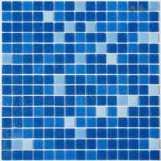 Мозаика NSmosaic Econom  MIX21 стекло синий (сетка) (2,3х2,3) 32,7х32,7