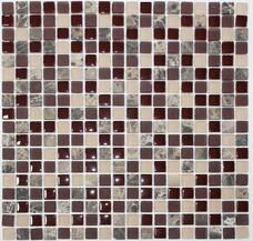 Мозаика NSmosaic Exclusive S-841 стекло камень (1,5х1,5) 30,5х30,5