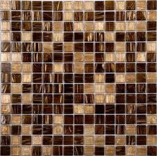 Мозаика NSmosaic Gold MIX19 стекло (сетка) (2х2) 32,7х32,7 