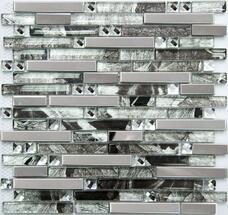 Мозаика NSmosaic Metal MS-623 металл стекло (1,5х4,8х9,8) 29,8х30,5