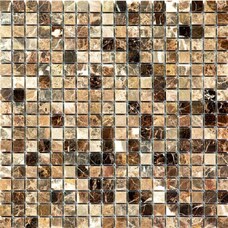 7M022-15P  Мозаика мраморная Natural Adriatica Emperador Dark полированная (7мм) (чип 1,5x1,5) 30,5х30,5