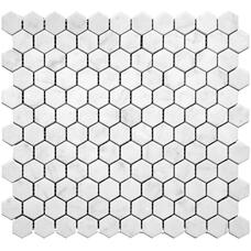 4M088-DP Мозаика мраморная Natural I-Тilе полированная (4мм) (чип 2,5 Hexagon) 295x280