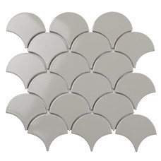 Керамическая мозаика Starmosaic Fan Shape Light Grey Glossy (BF1912) 29,3х27,4