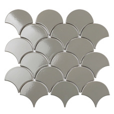 Керамическая мозаика Starmosaic Fan Shape Dark Grey Glossy (BF1312) 29,3х27,4
