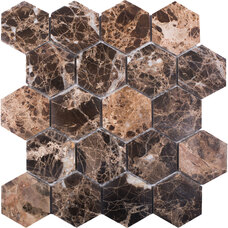 Мозаика мраморная StarMosaic Hexagon Dark Emperador Polished (JMST6303P) (6,3х6,3) 28,2х26