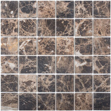 Мозаика мраморная StarMosaic Dark Emperador Matt (JMST071) (4,8х4,8) 30,5х30,5