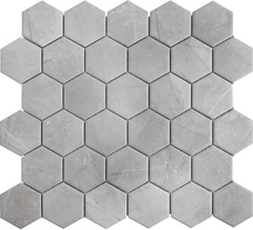 Керамическая мозаика Starmosaic Hexagon small Marble Grey Matt (PMMT82457) 27,1х28,2