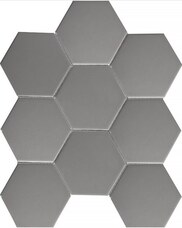 Керамическая мозаика Starmosaic Hexagon big Grey Matt (FQ21016) 25,6х29,55