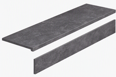 Ступень L Staro Limestone Nero As с подступенником 32x120 Ступень L Staro Limestone Nero As с подступенником 32x120