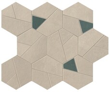 A0QO Мозаика Atlas Concorde Boost Pro Cream Mosaico Hex Blue 25x28,5