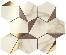 9EHB Мозаика Atlas Concorde Marvel Edge Gold Hex Brown-Calacatta 25.1x29