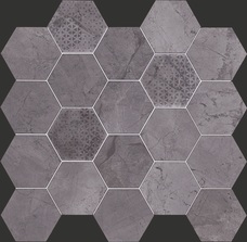 Мозаика Piemme Majestic 02618 Hexagon Supreme Grey Lev 34x36